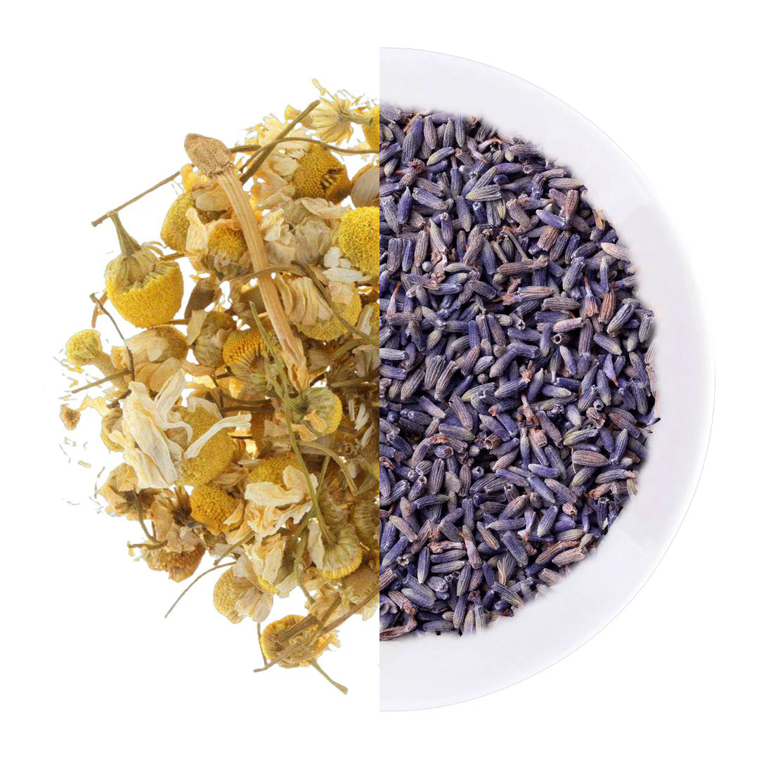 Geometric visualization of chamomile and lavender tea blend composition